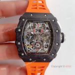 KV Factory V2 Upgraded Knockoff Richard Mille RM11-03 Orange Rubber Band Carbon Watch